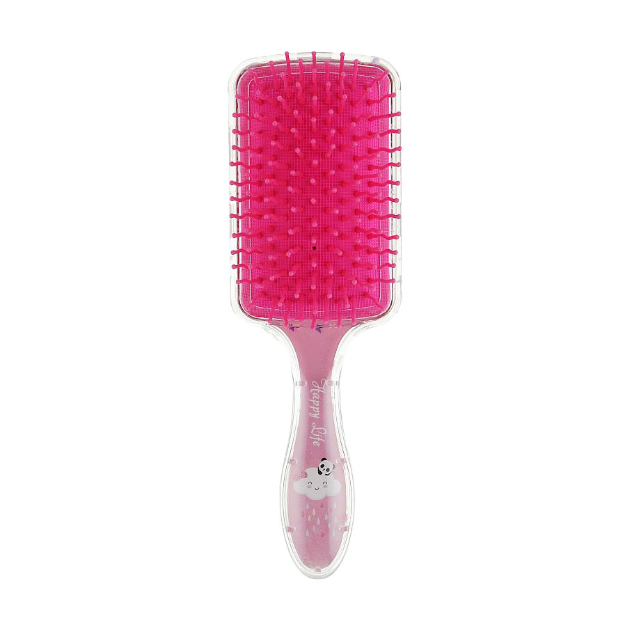 Дитяча щітка для волосся Cosmo Shop Happy Life, прямокутна, 20*6.5 см, рожева з малиновими зубчиками, 1 шт (CS401)
