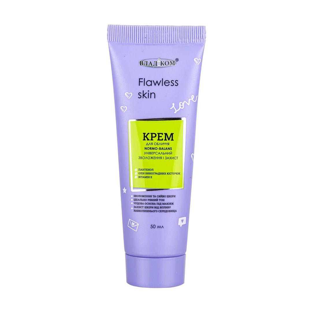 Універсальний крем для обличчя Владіком Flawless Skin Normo-Balans Зволоження і захист, 50 мл